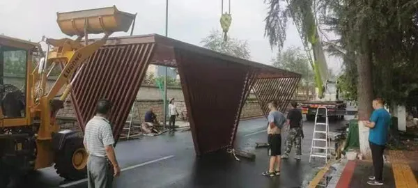 城市廊架施工
